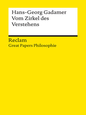 cover image of Vom Zirkel des Verstehens